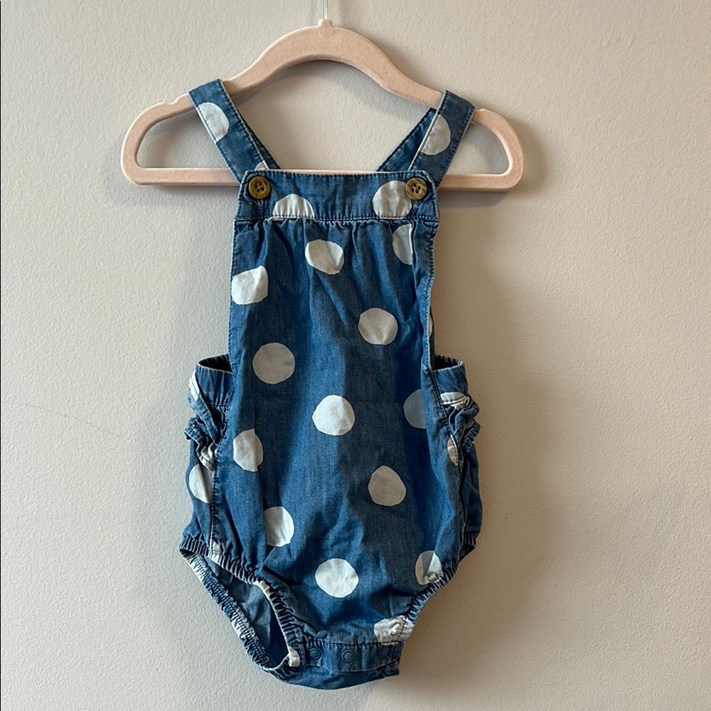 Carter's Blue and White Bodysuit with Playful Polka Dots 18months 100% Cotton